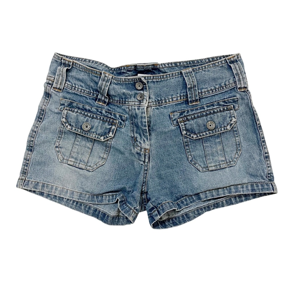 Route 66 Vintage Y2K Utility Denim Cargo Shorts Boho Festival Womens Size 6